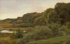 BROMEIS Auguste 1813-1881,Hügelige Landschaft mit einem Weiher,1870,Galerie Bassenge DE 2019-05-30