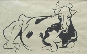 BROMEL Carl 1891,Reclining Cow-,Rachel Davis US 2008-10-18