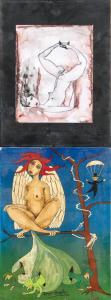 BROMFAY Jerome 1935-2015,Femme oiseau, le serpent squelette et l,1994,Dogny Auction CH 2017-04-04