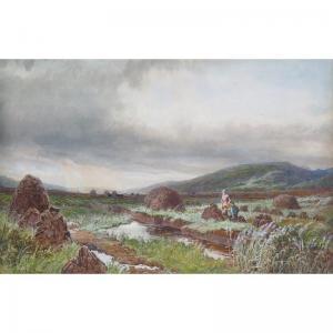 Bromley John 1795-1839,Stacking peat, Arthog Moor, Wales,Woolley & Wallis GB 2018-09-11