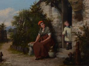 BROMLEY William I 1769-1842,Mother and child outside a cottage door,Gilding's GB 2019-12-03
