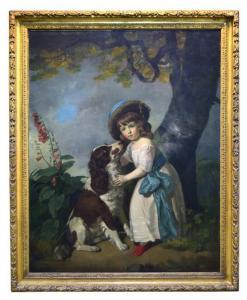 BROMPTON Richard 1734-1783,A small child with a liver and white spaniel in a ,Cheffins GB 2015-06-17