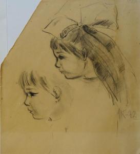 Bromults Alfejs 1913-1991,Girl. Portrait,1956,Antonija LV 2022-02-12