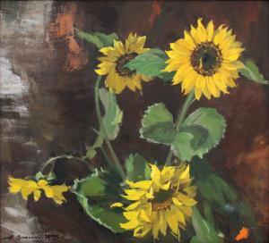 Bromults Alfejs 1913-1991,Sunflowers,1980,Antonija LV 2023-08-06