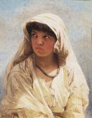 BRONNIKOV Fjodor Andrejevitj 1827-1902,Porträtt av romersk flicka,1891,Uppsala Auction SE 2008-12-02