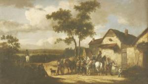 BRONQUART Jean Baptiste A 1800-1800,THE PARTING - CAVALRY BY A FARMHOUSE,Sworders GB 2018-09-11