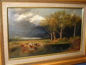 BROOKE Angel S 1800-1900,A rural landscape, cattle and horses watering befo,Bonhams GB 2005-10-24