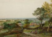 BROOKE Edward Adveno,1916- "View Near Waltham"; watercolour, signed, 39,Rosebery's 2007-08-07