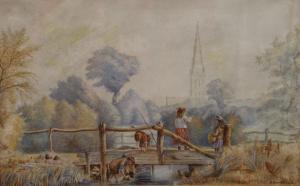 BROOKE H. J,Children Playing by River,1873,Rowley Fine Art Auctioneers GB 2022-07-30
