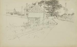 BROOKER William 1918-1983,Country Road with Cottages; Woman Reclining on a B,Rosebery's 2023-09-12