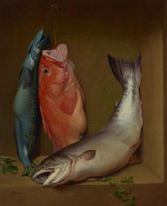 BROOKES Samuel Marsden 1816-1892,Ling Cod, Red Vermillion and Salmon,1867,Christie's GB 2023-01-19