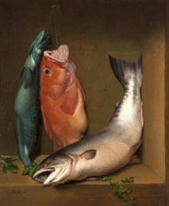 BROOKES Samuel Marsden 1816-1892,Still life with ling cod,1867,John Moran Auctioneers US 2015-03-24