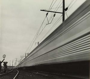 BROOKS Charlotte,Moving train from "Debut of a Train." Silver print,Swann Galleries 2002-12-05