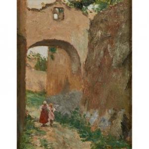 BROOKS Cora Smalley,A Street in Ravello, Italy,1917,Rago Arts and Auction Center 2018-11-10