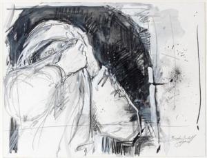 BROOKS GERLOFF Janet,Figur mit vor das Gesicht gehaltenen Armen,1987,DAWO Auktionen 2017-05-06