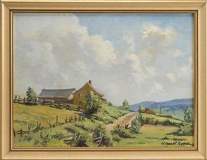 BROOKS Henry Howard 1898-1981,Country road with house at left,Eldred's US 2014-06-07