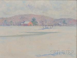 BROOKS Henry Howard 1898-1981,The Red Barn in Winter,Skinner US 2011-01-19