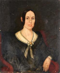 BROOKS Nicholas Alden 1840-1904,Folk Portrait of a Woman,1843,Skinner US 2023-08-14