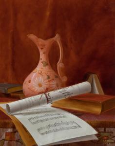 BROOKS Nicholas Alden,Still Life with Pink Ewer and Sheet Music,1891,William Doyle 2022-11-03
