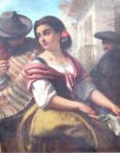 BROOKS T,Spanish maiden carrying basket of grapes with ,1867,The Cotswold Auction Company 2008-05-23