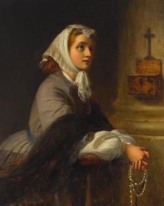 BROOKS Thomas 1818-1891,A moment of prayer,1865,Bonhams GB 2022-07-12