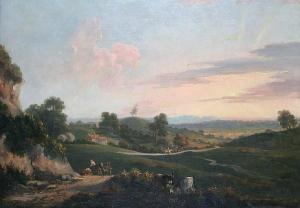 BROOKS William 1780-1801,Extensive country landscape with horse drawncart a,1797,Bonhams 2008-10-25