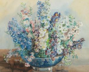 BROOM Marion L. 1878-1962,STILL LIFE BOWL OF FLOWERS,Ross's Auctioneers and values IE 2023-12-06