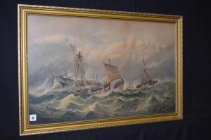 BROOME OF RAMSGATE William 1832-1892,lifeboat rescue on a stormy sea,Anderson & Garland 2018-09-12