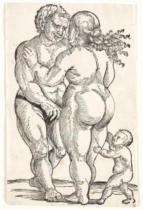 BROSAMER Hans 1500-1552,Nude Couple with a Child,1540,Swann Galleries US 2022-04-28