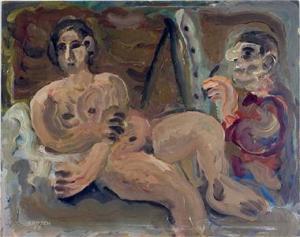 BROSCH Hans 1943,Maler mit Aktmodel,1969,Reiner Dannenberg DE 2020-06-18