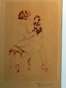 brosig franz 1897-1980,Sitzende Frau mit einer asiatischen Puppe in den Händen,Mette DE 2009-09-02