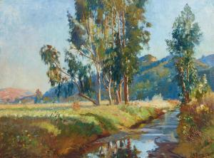 BROUGIER Adolf M 1870-1926,Eucalyptus Along a Brook (Santa Barbara),1920,Bonhams GB 2023-11-30