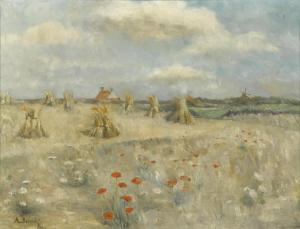 BROUILLET Pierre André 1857-1914,Haystacks in a field on a summer's day,Bonhams GB 2014-08-24