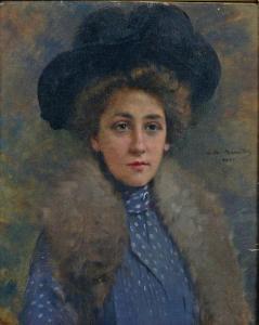 BROUILLET Pierre André 1857-1914,Portrait de femme à l'étole de fourrure,1902,De Maigret 2020-11-25