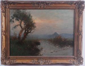 BROWER G.D,River landscape at sunset,Lacy Scott & Knight GB 2016-12-10
