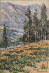 BROWN Benjamin Chambers 1865-1942,Poppy and eucalyptus landscape,John Moran Auctioneers 2017-01-24
