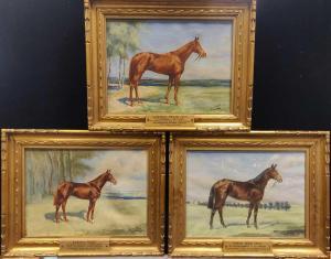 BROWN Cecil 1868-1926,Three horse portraits depicting Burgee (1926), Oce,Cheffins GB 2022-07-14