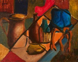 BROWN Christy 1932-1981,STILL LIFE WITH JUG AND BOTTLES,Whyte's IE 2021-03-22