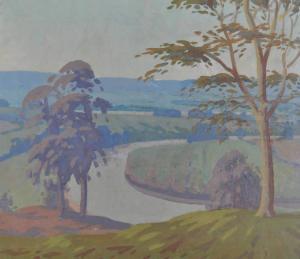BROWN Clive,river landscapeHumberside,1930,Burstow and Hewett GB 2011-02-23
