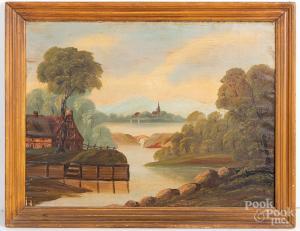 BROWN D,River landscape,19th,Pook & Pook US 2020-09-17
