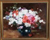 BROWN Davina F 1904-1938,RED, WHITE AND LILAC FLOWERS IN A VASE,Anderson & Garland GB 2010-09-07