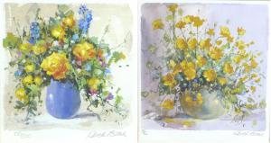 BROWN Derek,depicting a floral display in a blue vase,Batemans Auctioneers & Valuers 2022-03-18