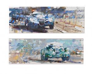 Brown Dexter 1942,Jaguar race scene (2 works),1950,Bonhams GB 2023-07-14