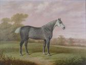 brown e,Portrait of a dappled grey horse in a landscape,1886,Bonhams GB 2003-11-11