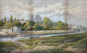 BROWN E 1800-1877,River Ouse with View of York and Lendal Bridge,David Duggleby Limited 2022-09-03