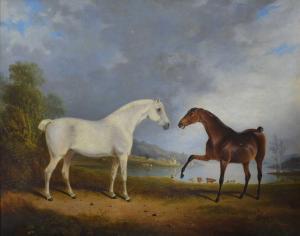 BROWN E 1800-1877,Two horses before a river,30th,Gilding's GB 2021-03-30