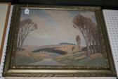 BROWN Eric 1930,Landscape with Country Track and Hay Stacks,Tooveys Auction GB 2009-08-12