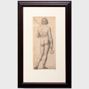 BROWN Ford Madox 1821-1893,Standing Nude Seen from Behind,Stair Galleries US 2021-09-23