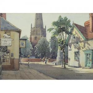 BROWN Frank A 1876-1962,The White Cat before a cathedral,Eastbourne GB 2019-07-11