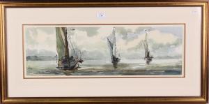 BROWN Frederick 1851-1941,Sailing Vessels in an Estuary,20th century,Tooveys Auction GB 2022-02-16